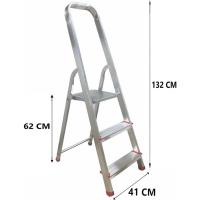 Escalera de Aluminio, Multiusos, Antideslizante, Ligera y Resistente, Escalera Doméstica, Fácil Transporte (4 peldaños) - details 13