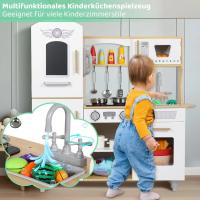 AuAg Juego de cocina de madera para niños pequeños, regalo de cocina de juguete para niños y niñas, juego de cocina, estufa y dispensador de agua con sonido - details 5