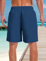 Bañadores de Secado Rápido para Hombre en Azul Marino con Bolsillos - Shorts Casuales de Verano para Playa y Piscina, Estampado Geométrico "PRIMERO", Cintura Elástica - details 0