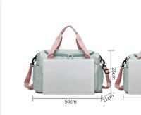 Bolsa de fitness, bolsa grande con compartimento para zapatos y compartimento húmedo, bolso de fitness impermeable para ejercicio, bolsa de viaje de gran capacidad con múltiples bolsillos, diseño duradero impermeable, separación de ropa seca y húmeda - details 0