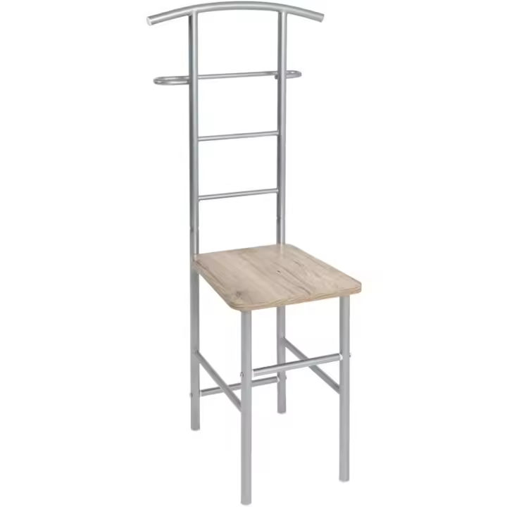 Moderno Sillón de Aparcaocoches de Aluminio Estilo San Remo de Roble MDF Metal - 1