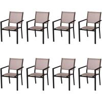 Silla de jardín apilable Deluxe Tailandesa |   De aluminio y textileno |   Tamaño 55x60x86 cm. |   (2, Negro y Marrón) - details 5