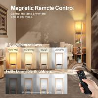 Lámpara de Pie con Carga y Control Remoto Estante de Madera LED Regulable de 4 Temperaturas de Color Incluye Bombilla Para Sala de Estar, Dormitorio, Oficina Decoración Vintage - details 1