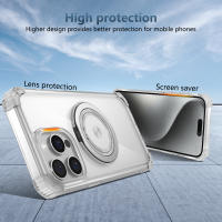KEYSION-funda transparente para iPhone, carcasa con soporte de anillo magnético para iPhone 15 Pro Max, 15 Plus, 12, 13, 14 Pro Max - details 7