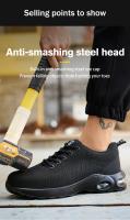 Zapatos de seguridad laboral antideslizantes con puntera de acero para hombres, a prueba de pinchazos, transpirables - details 4