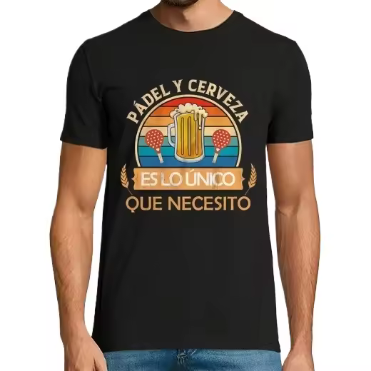 Pádel y Cerveza Es Lo Único Que Necesit,Camiseta de Pádel Divertido, ropa para exteriores - 1