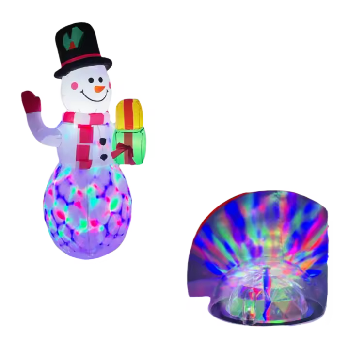 Decoración Inflable de Copo de Nieve Navideño Luz LED Adorno de Puerta de Jardín Trasero - 1