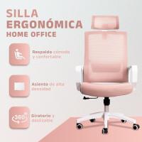 Silla de Oficina Ergonómica Ajustable Transpirable, Soporte Lumbar, Reposacabezas Ajustable, Ruedas Giratorias 360° Soporte hasta 100kg Azul - details 33