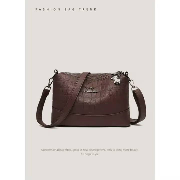 Nuevo Bolso De Mensajero De Hombro Para Mujer Bolso De Cuero Suave Multicapa Para Mujer - 1