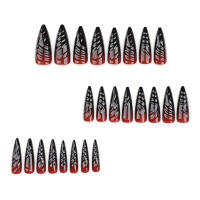 Uñas postizas de larga duración, cabeza puntiaguda difuminada, Ultra flexible, uso en actuaciones en escenario - details 4