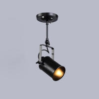 Foco de hierro forjado negro Vintage, lámpara de acento E27, ajustable en pared o techo montaje empotrado, iluminación para Loft, cafetería, Bar, tienda - details 7