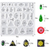 Moldes de resina para joyería, moldes de fundición epoxi de silicona para manualidades, GEMA, cabujón, colgante, pendiente, collar, suministros de fabricación de joyas, herramientas - details 1