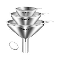 Cuchara Walfos de acero inoxidable 3 piezas con filtros desmontables y cepillo de limpieza ideal para transferir líquidos aceites jams ingredientes secos y polvo utensilio de cocina especializado - details 1
