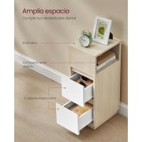 Colección Kailyn Mesa de Noche Adelgazante Juego de 2 Mesa Auxiliar con 2 Cajones y Espacio Abierto - details 4