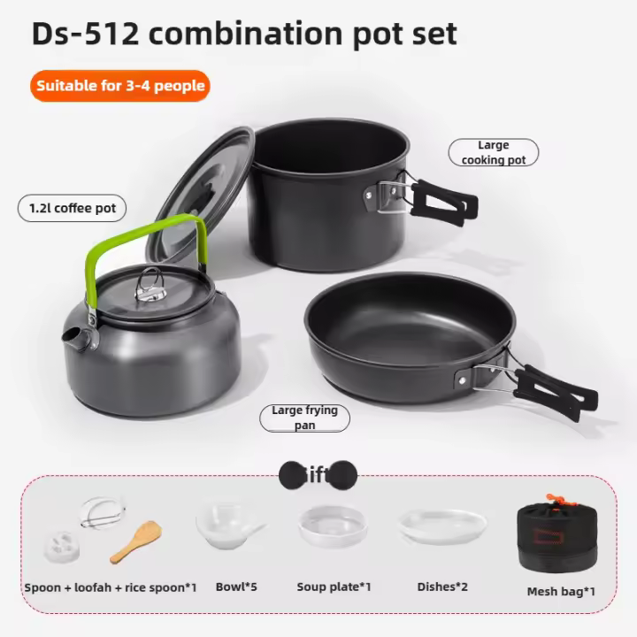 Juego de Utensilios de Cocina para Acampar Equipo de Aluminio para Exteriores - 1