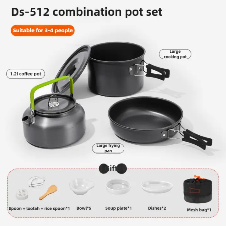 Juego de Utensilios de Cocina para Acampar Equipo de Aluminio para Exteriores - 1