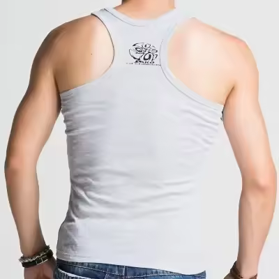 Camiseta deportiva sin mangas para hombre, estilo de ropa de trabajo, chaleco deportivo adelgazante elástico para primavera y verano, ropa informal hecha en China - 1