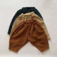 Ropa para niños otoño nuevo estilo bebé pana gruesa cintura elástica versión coreana pantalones de zanahoria de color sólido - details 0