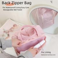 Nueva bolsa de aseo de viaje con asa, bolsa de maquillaje ligera y esponjosa, bolsa de almacenamiento de gran capacidad dividida para exteriores - details 1