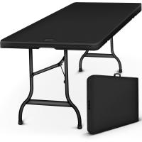 Mesa Portátil de Jardín, Terraza, Exterior, Balcón, Picnic |   Mesa de Camping de Plástico para 6 Personas (Blanco) - details 3