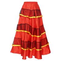 Faldas Flamenco española mujer, falda larga con volantes grandes, tre salón latino para danza del vientre, actuación de 360 - details 21