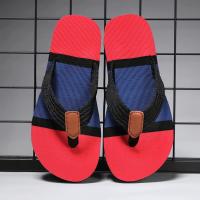 Chanclas de verano con contraste para hombre, zapatillas informales de exterior a la moda para hombre, sandalias de playa frescas y suaves - details 3
