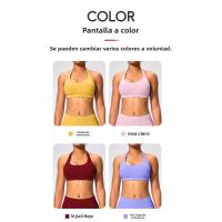 Sujetador deportivo de estilo europeo y americano con cuello halter, alta elasticidad, nylon mate, gran espalda abierta, top de yoga para mujeres - details 3