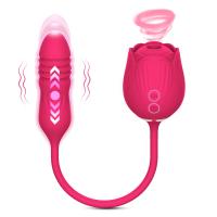 Vibrador consolador juguetes sexuales para mujeres juguete sexual rosa 3 en 1 con vibradores de punto G de empuje y 10 modos de succión para estimulación del pezón del clítoris consoladores anales de doble punta juguetes sexuales para adultos juegos para - details 1