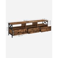 Mueble de TV Industrial 65 Pulgadas, 3 Cajones, Acero, Marrón Rústico y Negro - details 15