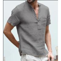 Camisas de lino con botones para hombre, camisa informal de manga corta para playa, hawaiana, para vacaciones, talla S-5XL - details 12