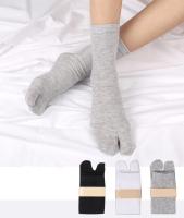 5 pares de calcetines antideslizantes de algodón con dos dedos, calcetines separadores de dedos de media pantorrilla para negocios, calcetines de tubo corto deportivos de Color sólido para mujeres y hombres - details 2