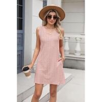 Nuevo Vestido informal de verano con cuello en V y Color sólido con cierre de palacio y bolsillo para mujer - details 15
