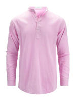 Camisas Polo de Algodón Lino para Hombres Cuello Henley Ligero Colores Sólidos - details 17
