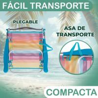 Pack 2 Sillas Playa Plegables |   Ligera Portátil |   Baja y Reclinable de 4 Posiciones |   para Camping, Piscina, Terraza o Jardín Azul - details 30