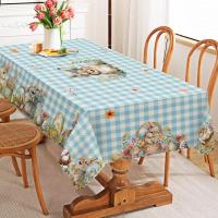 Mantel de Pascua a Cuadros de Búfalo Cubierta de Mesa Lavable para Fiesta en Granja al Aire Libre - details 5