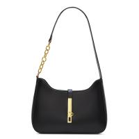 Elegante Bolso Cruzado de Hombro Negro con Cierre de Hebilla Dorada Bolso Cruzado de Día a Día para Trabajo, Compras, Viajes, Forro de Poliéster Duradero - details 1