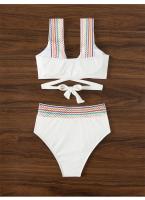Sexy Multi-color Straps Swimsuit Women's Premium Cross Strap Hollow Out Bikini Vacation Party Spa Wear Summer Beachwear 2024 New - details 3