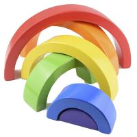 Juguete de madera Montessori para niños, bloques de construcción de arcoíris, juego de equilibrio de apilado creativo - details 4