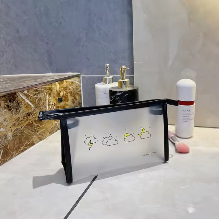Bolsa de maquillaje portátil para viajes, gran capacidad, alta estética, estilo coreano moderno, impermeable, adecuada para estudiantes - 1