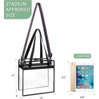 BAGAIL Bolsas Transparentes Aprobadas por el Estadio Bolso de Mano Transparente con Cierre de Cremallera Bandolera Bandolera con Correa Ajustable - details 32