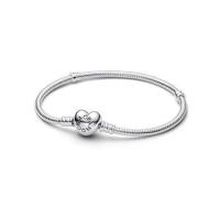 PDORA Moments Pulsera Cadena Serpiente con Cierre Corazón Plata - details 1