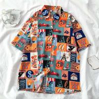 Camisas Casuales de Verano para Hombres Moda Urbana con Estampados de Dibujos Animados Hawaiian - details 1