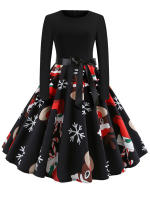 Women winter Christmas 50s 60s vintage swing elegant party a line dress - details 5