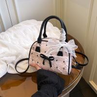 Bolso de bolos con lazo elegante estilo Ins, bolso de hombro con cintas pequeñas y versátiles, bolsos de ocio dulces para mujer y niña - details 5