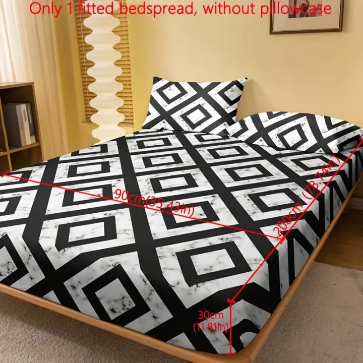 Sábana Ajustada De Poliéster Cepillado, Suave Y Cómoda, sin Funda De Almohada, 1 unidad - 1