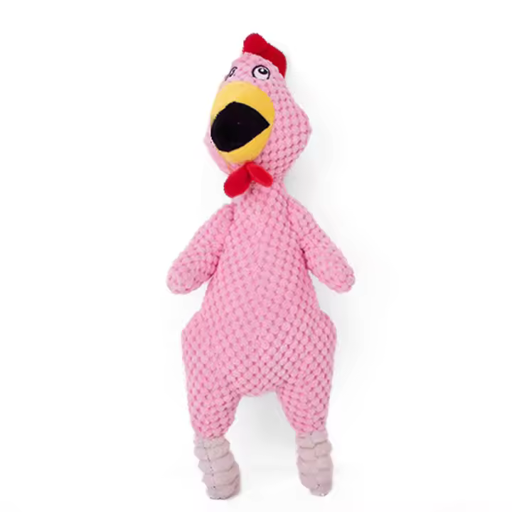 Juguete interactivo para perros, juguete chirriante de pollo y pollo, juguetes de peluche resistentes para perros para masticadores agresivos, juguete de peluche para perros de todas las razas, para cachorros o perros de razas pequeñas y medianas - 1