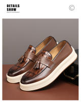 Zapatos de cuero Verano para hombres Jóvenes Estilo británico Mocasines perezosos Zapatos Doudou casuales - details 3