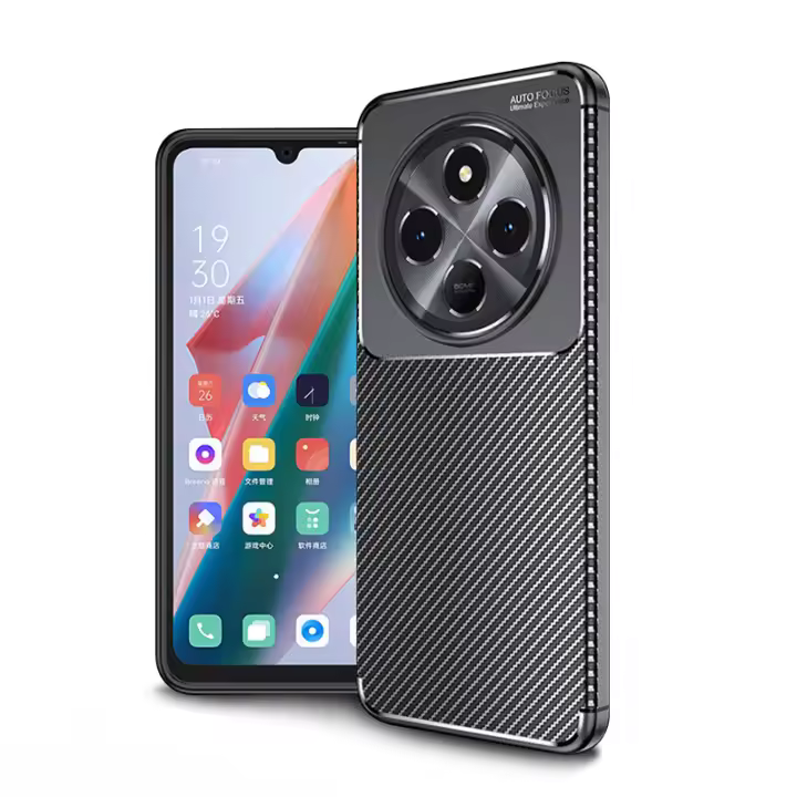 Funda para Xiaomi Redmi 14C 4G / POCO C75 diseño de fibra de carbono suave Bumper Back Cover - 1