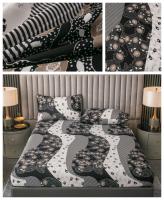 Juego de Ropa de Cama de Poliéster 100% Tamaño Rey Funda de Almohada de Ajuste 3pcs Diseño Impreso - details 14
