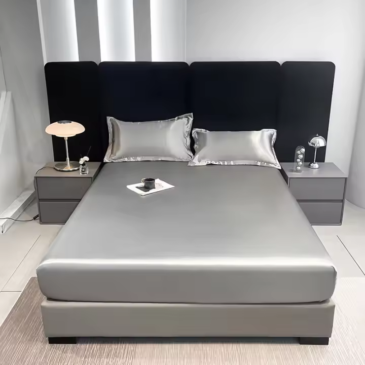 Protector de Colchón de Sátén Moderno Wostar Tela Elástica de Color Sólido para Cama - 1